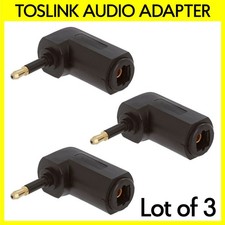 3 Pack Toslink Mini Plug to Standard Jack Adapter Optical Fiber 90  Right Angle