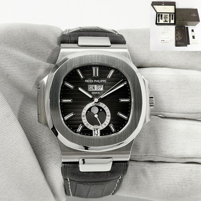 2015 Patek Philippe Nautilus 5726A-001 40MM Black Steel Box Paper