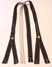 Civil War Suspenders NAVY BLUE GRAY HOMESPUN Sewn Period Hand Crank Machine