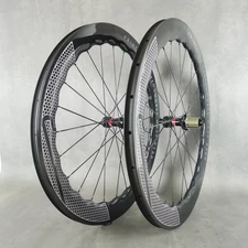 700C Carbon Road Bike Wheelset Disc Brake Tubeless Tubular Wheels UD Glossy