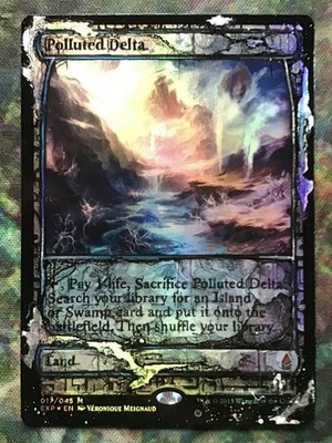 Polluted Delta Zendikar Expeditions EXP Hand Alter by Cereal Alters MTG (4 of 4)
