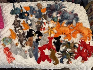 Ty Beanie Babies Buddies Sea Creature Ocean Beach Lot VINTAGE 1993-2002 PLUSH