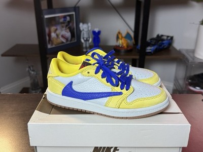 Jordan 1 Low OG SP (PS) Canary/Racer Blue-Light Silver DZ5909 700, Size 13.5C