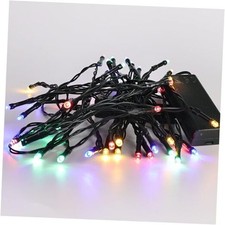 Battery Operated Christmas Lights - 2 Pack Total 16ft Green Wire Multicolor