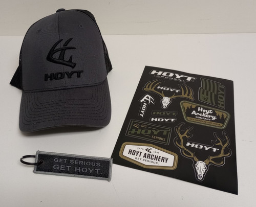 Hoyt Gray Hat Cap Decal Lot Archery Bow Hunting Sticker Keychain AX-3 RX-10 AX2