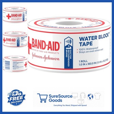 Band-Aid Brand First Aid Waterproof Tape Roll 1 in x 10 yd for Wound Protection