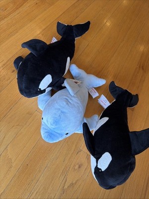 GUND Dooley Waylon Whale Black & White Plush 11'' Fish Dolphin