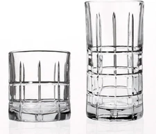 Manchester Drinking Glasses Set 16 Piece Set (8 Rocks Glasses & 8 Tumbler Glasse