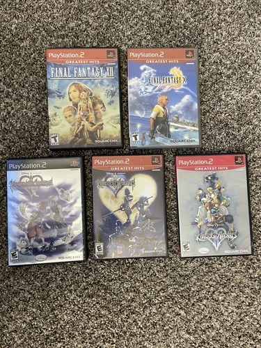 Ps2 Game Lot CIB Final Fantasy X,XII, Kingdom Hearts 1,2, & Re:Chain Of Memories