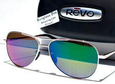 NEW REVO RELAY PETITE 2 Shiny Gold POLARIZED Evergreen Lens Sunglass 2156 04 GN