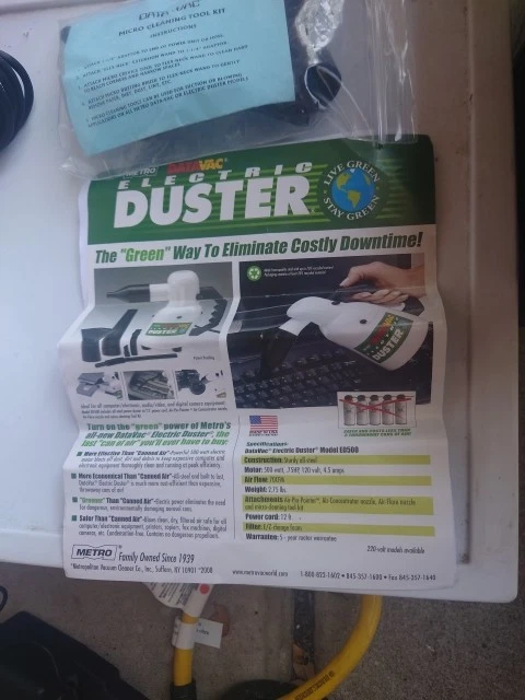 Metro ED500 DataVac 500 Watt 4.0 AMPS 120V Electric Blower Duster Complete!!!!!! - Image 3 of 4