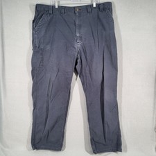 Carhartt Pants Men's 46x32 Gray Workwear Utility Canvas Distressed Carpenter