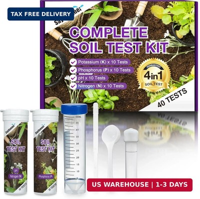 2026 New 4-in-1 Soil Test Kit - 40 Tests Professional Soil Testing Kit for pH, N