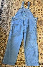 KEY IMPERIAL Bibs Overalls Men 44x30 Denim Work Farmer Vintage Blue Jean Vintage