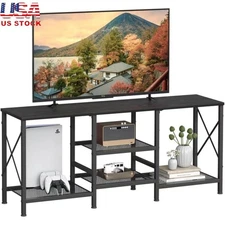 TV Stand 55 Inch TV W/ 3-Tier Storage Shelves Durable Sturdy Display Unit New