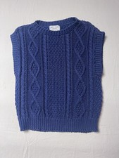 Vintage United States Sweaters Cable Knit Vest Made In Usa 100 Cotton Fisherman