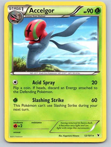 2011 POKEMON ACCELGOR NOBLE VICTORIES 12/101 RARE NM A49042 FREE S&H