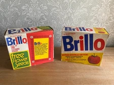 Vintage 1970s 2 x Brillo SOAP FILLED SCOURING PADS boxes