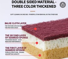 High Density Sponge Cleaning Cloth, Dishwashing Cloth,non Greasy Kitchen