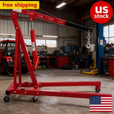 2Ton/4400LBS Engine Hoist Lift Folding Engine Crane Cherry Picker Hydraulic Shop