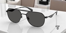 COACH HC7178 939387 Cae80 Satin Black Black Grey Solid 57 mm Men's Sunglasses