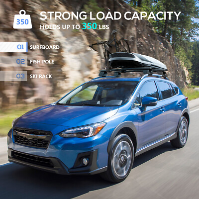 350lbs Lockable &Adjustable Rack Roof Cross Bars For 18-2024