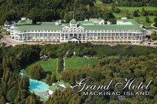 Aerial View of Grand Hotel, Mackinac Island, Michigan Somewhere in Time Postcard