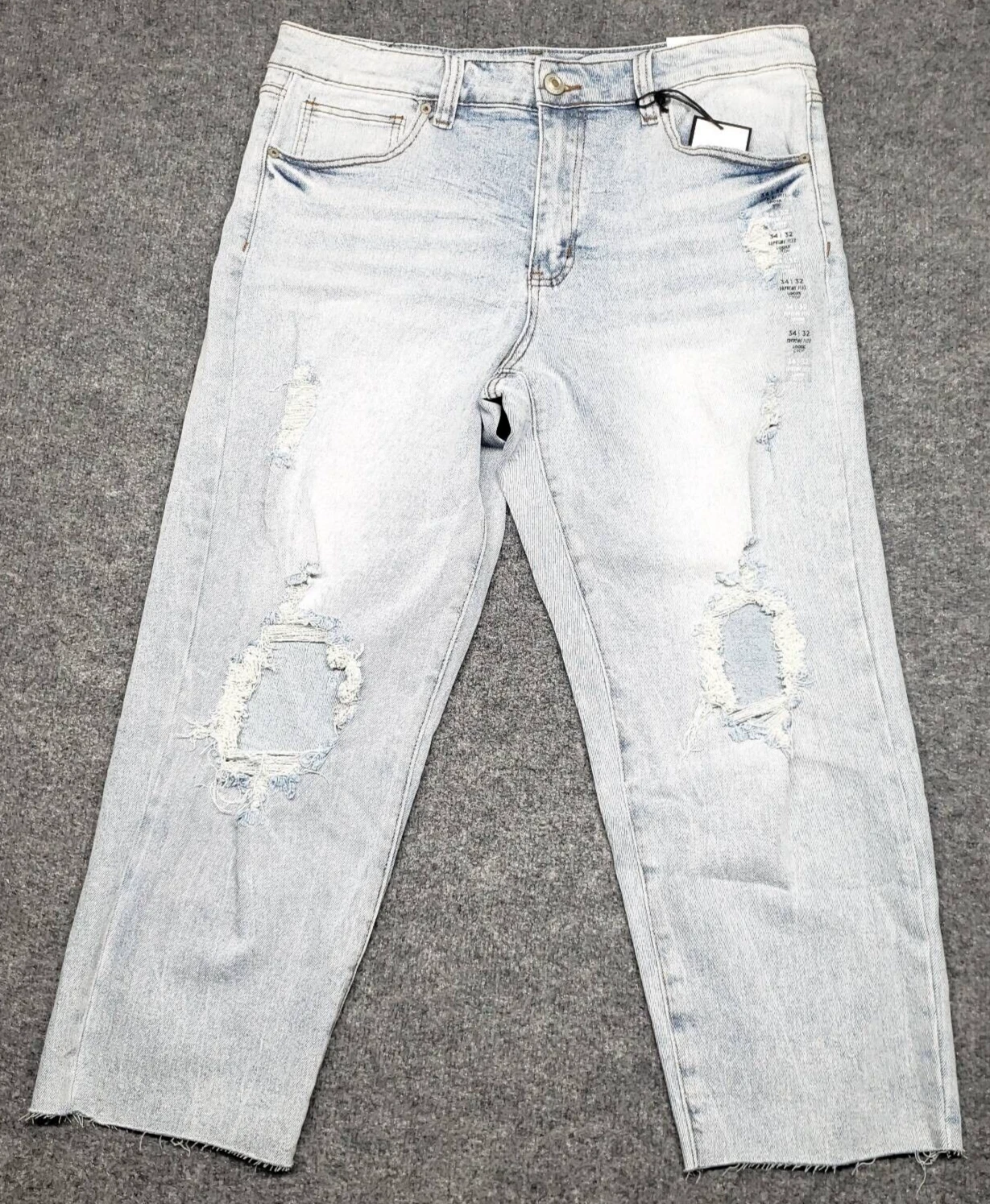 Jean homme Rue21 34X32 bleu denim coupe ample suprême flex stretch vieilli neuf