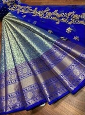 Indian Women Kanjiveram Silk Zari Lehanga Half Saree With Blouse and Duppta