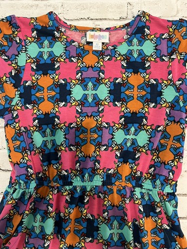 LulaRoe Disney Mae Kids Dress Donald Duck With Pockets Size 12 - Picture 2 of 4