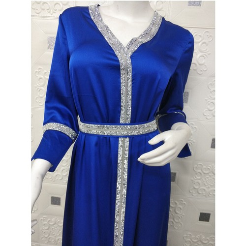Dubai Abaya Women Long Sleeve Maxi Dress Muslim Kaftan Islamic Caftan Robe Gown - Picture 54 of 79
