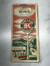 Vintage Sinclair Gas Wisconsin Road Map