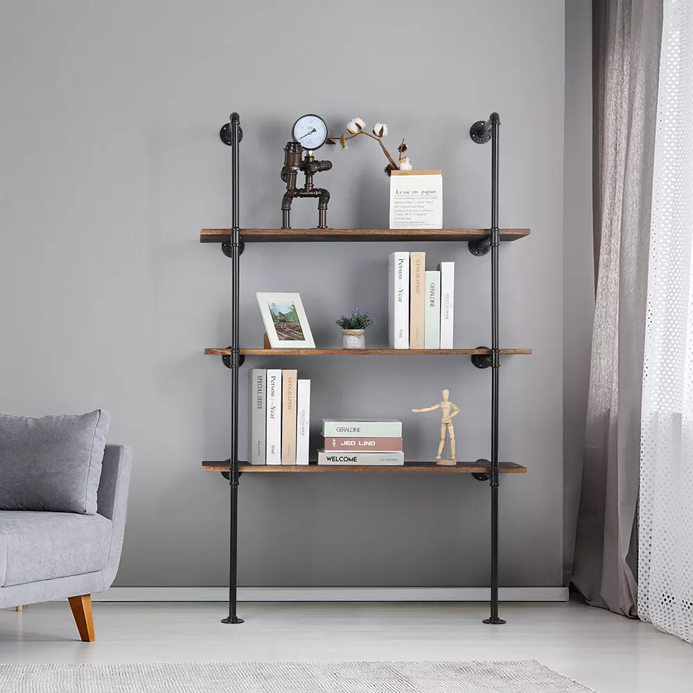 Iron cheap pipe bookcase