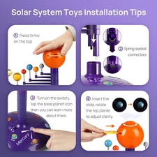 Talking Astronomy Solar System Model Kit, STEM Space Projector for Kids 3+