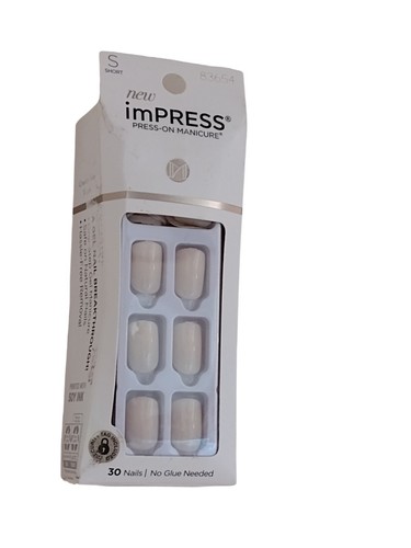Kiss ImPRESS PEEL & PRESS ON NO GLUE MANI MANICURE 30 Short Nails BARE FRENCH - Picture 8 of 24