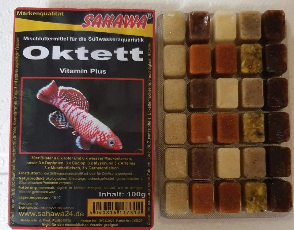 SAHAWA® Frostfutter Zierfisch 10x 100g Multiblister Oktett 8 Sorten in einem Blister