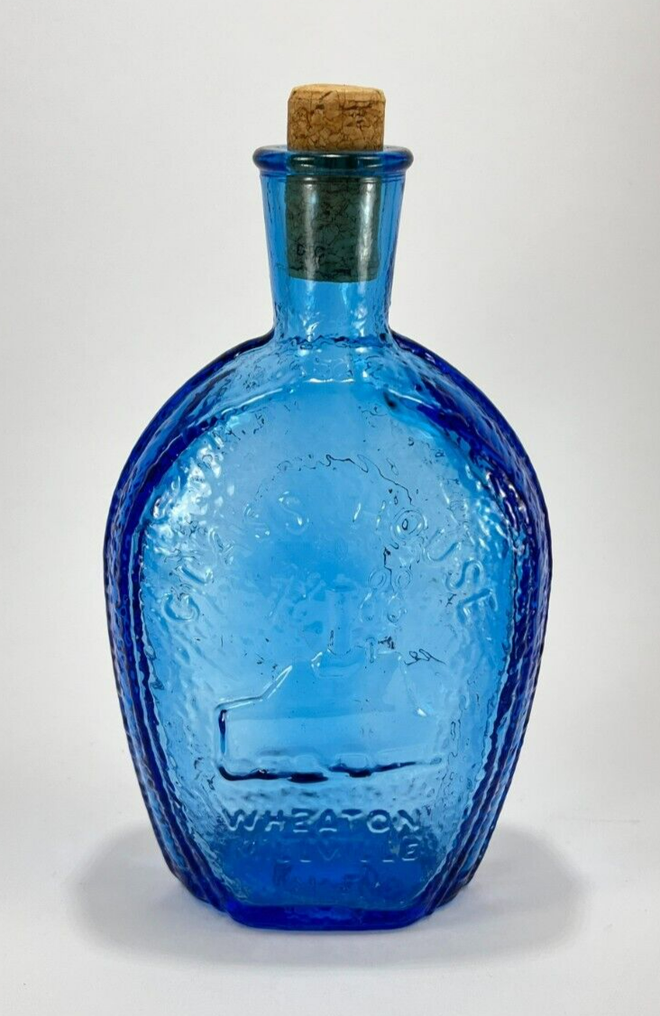 Vtg Benjamin Franklin Bottle Embossed Glass House 1888 Wheaton