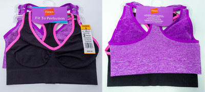 Hanes Racerback Sports Bras Lot of 2 Fit to Perfection Size S - NWT MRSP $30