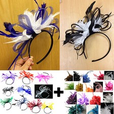 Bespoke Feather Hair Fascinator Headband Wedding and Royal Ascot Races Ladies