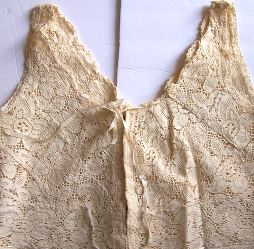 Vintage Allover Baumwolle Spitze Camisole Bralette Dessous Tank Top Haken & Ösen Verschluss - Bild 8 von 9