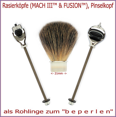 Rasierköpfe (MACH3 , FUSION ) oder Pinselkopf als Rohlinge zum ''beperlen''!