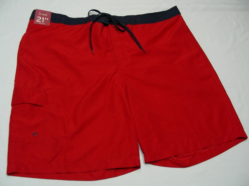 MERONA - КРАСНЫЙ - XXL РАЗМЕР - ПОЛИЭСТЕР КУПАЛЬНЫЙ КОСТЮМ ШОРТЫ! - Изображение 2 из 4