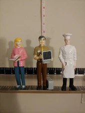 Constructive Playthings Pretend Professionals 3 Figure lot chef teacher computer