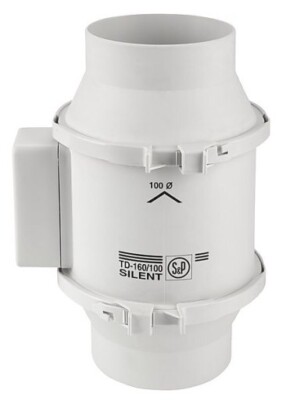TD 160/100-110SILENT S&P Schallgedämmter Rohrventilator Lüfter  S&P bis 180 m3/h
