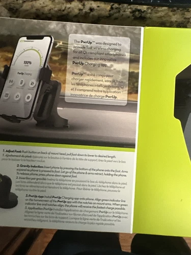 Bracketron-PwrUp Qi 10W Fast Wireless Charging Mount For Most Cell Phones Black - Picture 4 of 9