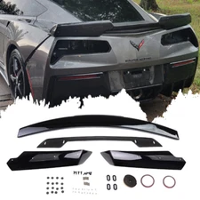 For 14-19 Corvette C7 Z06 Stage 3 Rear Trunk Lid Spoiler Carbon Flash Wickerbill