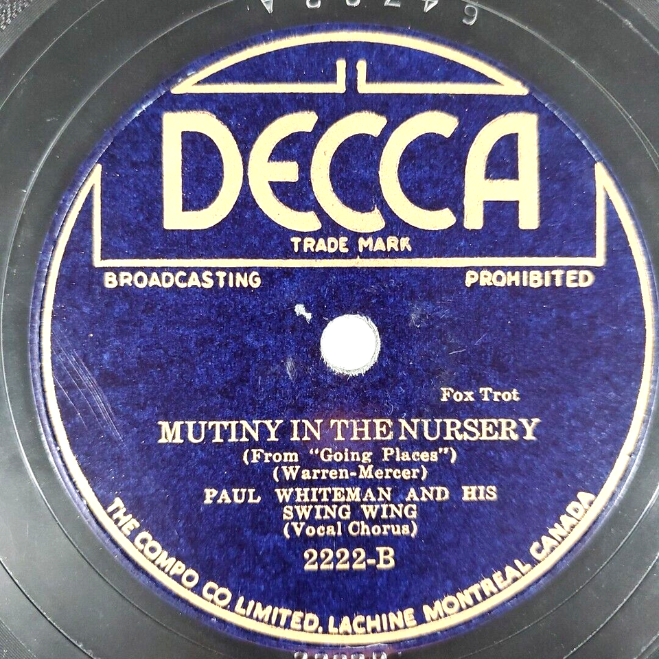 Paul Whiteman Jeepers Creepers / Mutiny In The Nursery 78 Record E eBay