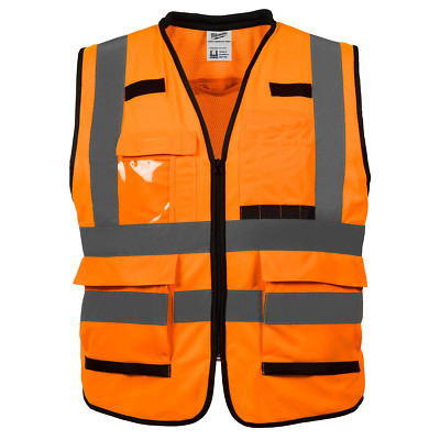 Milwaukee 48-73-5052 Class 2 High Vis Orange Performance Safety Vest - L/XL