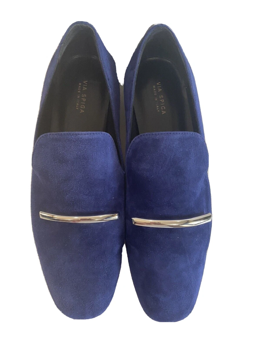 Via Spiga Women s Tallis Flat Loafers Popblue Suede Size 6 M eBay
