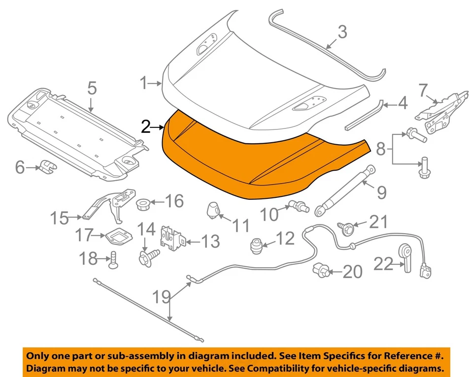 Used Hood fits: 2016 Land rover Evoque w/o dual vent Grade A Foto 3 de 4